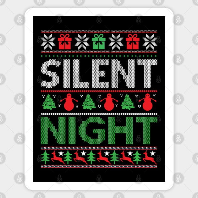 Silent night ugly christmas sweater Sticker by MZeeDesigns